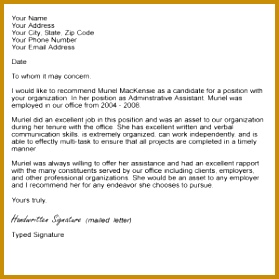 sample re mendation letter format referenceletter 279279