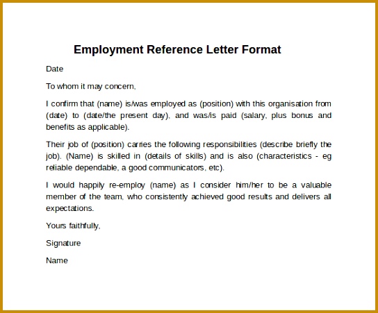 8 Sample Reference Letter Formats Examples to Download 451544