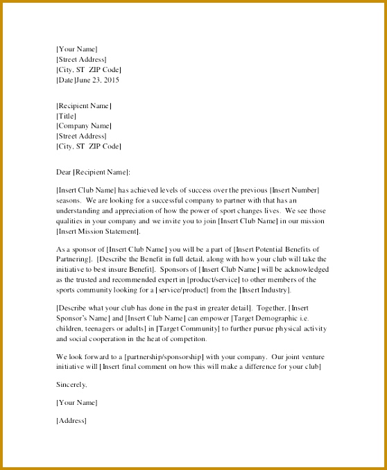 Request for Sponsorship Letter Template 678558
