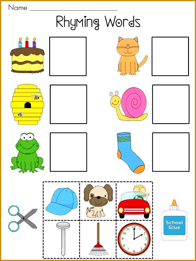 Free Printable Cut And Paste Rhyming Worksheets For Kindergarten 1 892669