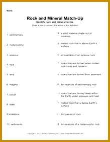 free rocks and minerals worksheets 219283