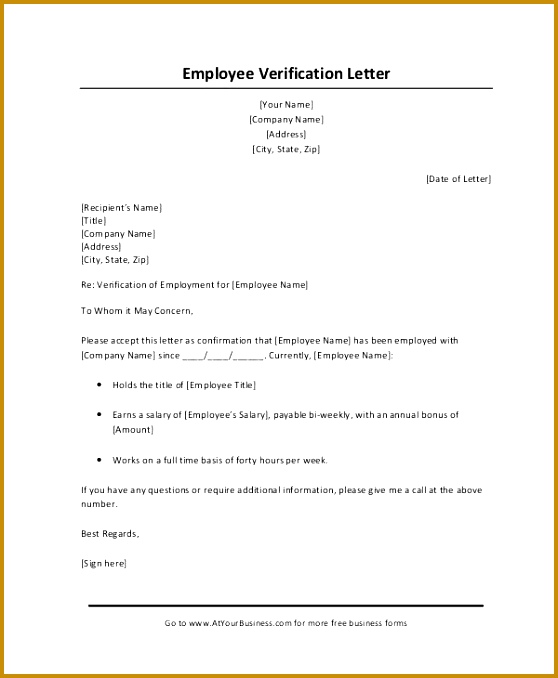 In e Verification Letter 5 Free Word Pdf Documents Download within Salary Verification Letter 678558