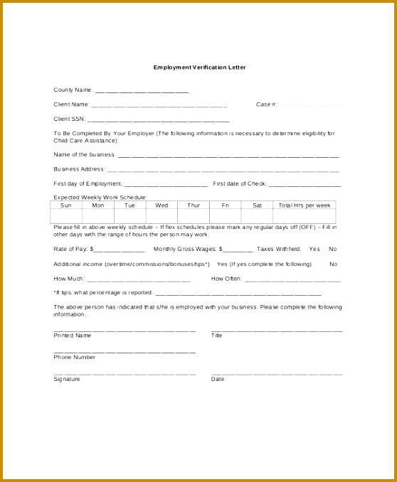 In e Verification Letter Sample Format 678558