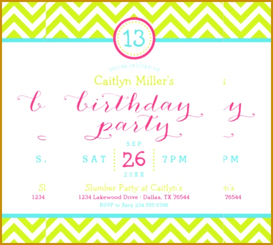 Trendy Zigzag Chevron teenage Birthday Party Invitation 487544