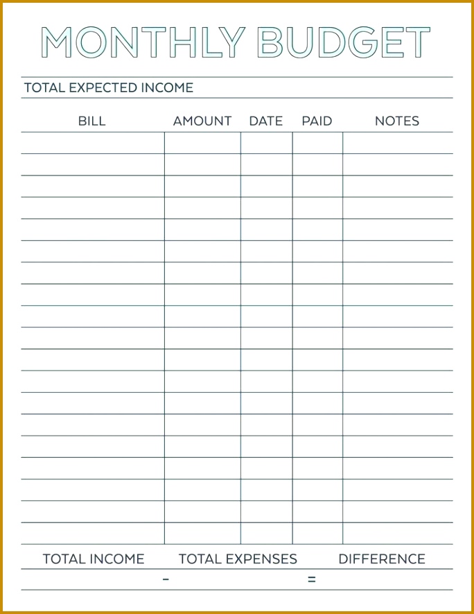 Bud Planner planner worksheet monthly bills template free printable free Simple Monthly Bud Planner printable monthly 885684