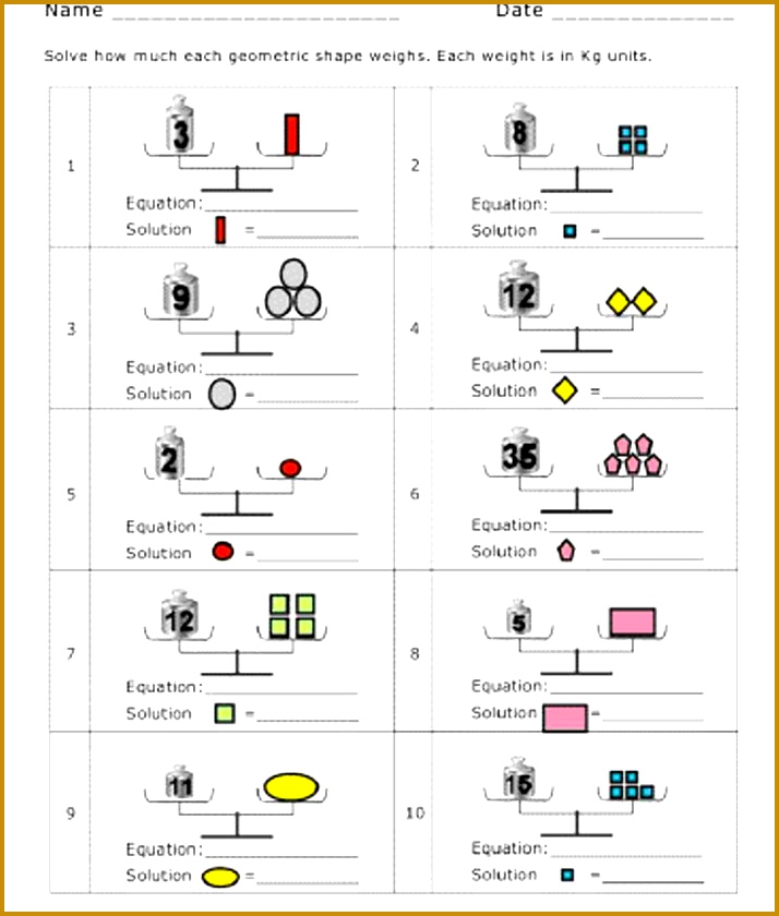 Resultado de imagem para solving two step equations with balancing scales worksheet 840714