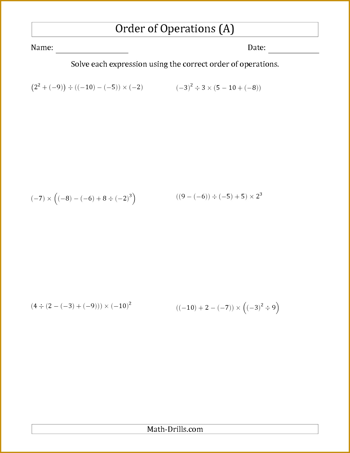 Improved The Order of Operations with Negative and Positive Integers Five Steps 14731138