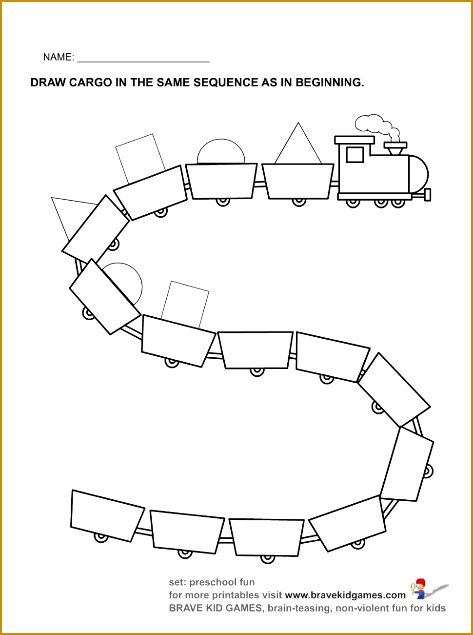 train worksheet for kids 1301970