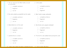 Worksheet Identifying Sentences At the Beach 167232