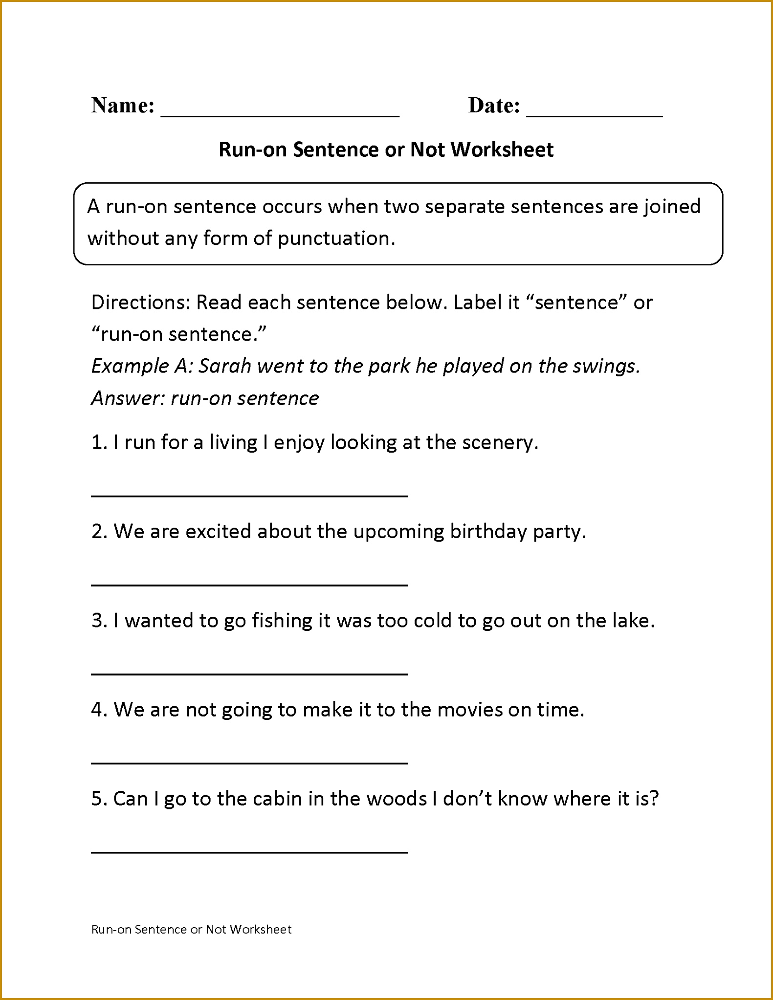 Sentences Worksheets Run Sentences Grammar Correction Nd Grade Worksheet Sentence Not Worksheet 20461581