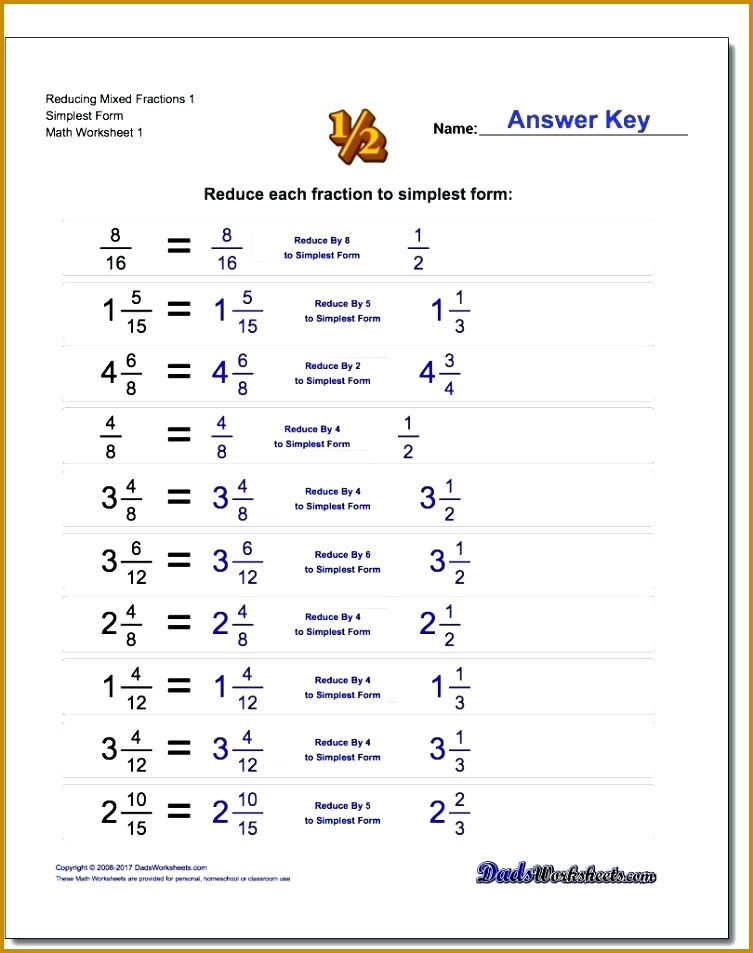 Improper And Mixed Fractions Worksheets Reducing With 953753