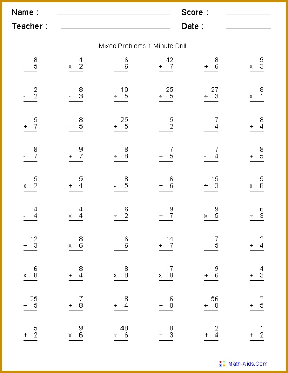 Math Problems Fractions Worksheets Mixed Problems WorksheetsMixed Problems Worksheets For Practice 736569