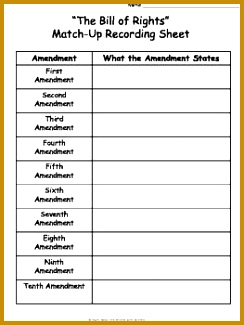 Printables Bill Rights Matching Worksheet pictures bill of rights matching worksheet kaessey 244325