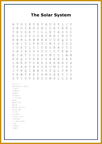 The Solar System Wordsearch 465329