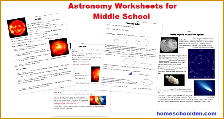 Free Planets of the Solar System Worksheets Homeschool Den vTuaj Astronomy worksheets for middle school 402755
