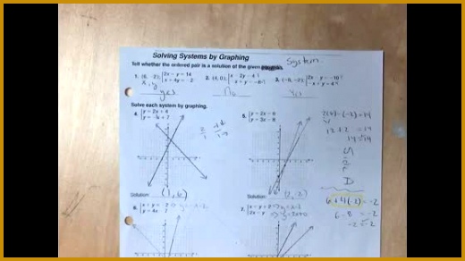 11 14 and Answers to Solving Systems of Equations by Graphing Worksheet 292520