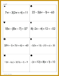 Solving Equations with the Distributive Property Sum Em Activity 325251