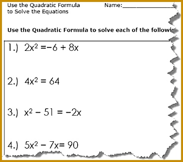Quadratic Formula Quadratic Formula Worksheets 370328
