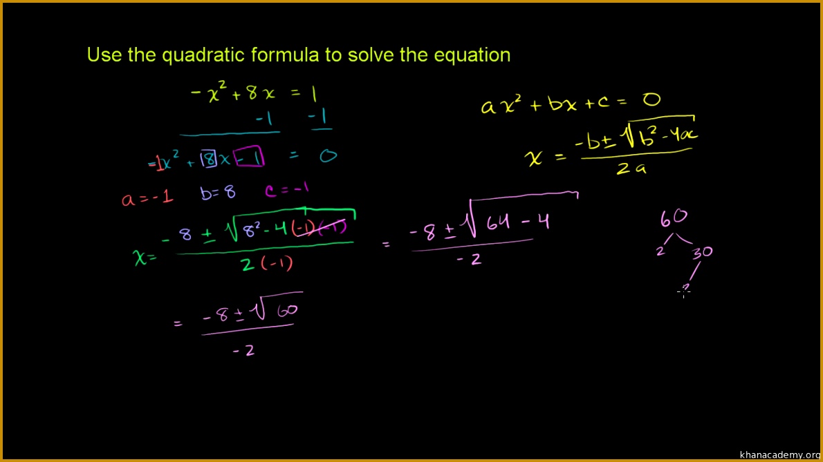 Using the quadratic formula Algebra video sbnak CLrImGKeuEI 6691190