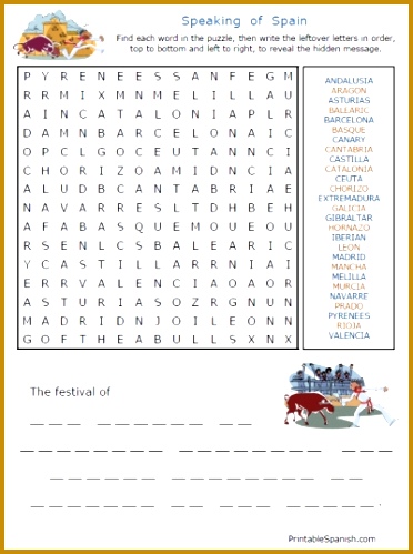 Free Spanish Speaking Countries puzzles & other worksheets from PrintableSpanish 499372