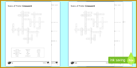KS3 States of Matter Crossword 292585