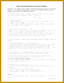 Moles and Stoichiometry Practice Problems Worksheet 274212