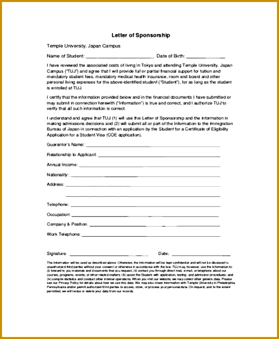 sponsor letter for student Student Visa Sponsorship Letter 565686