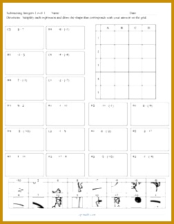 Subtracting Integers Puzzle Activity Worsheet 325252