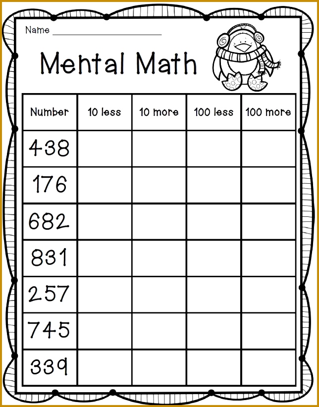 Mental Math Freebie 2nd grade math 822644