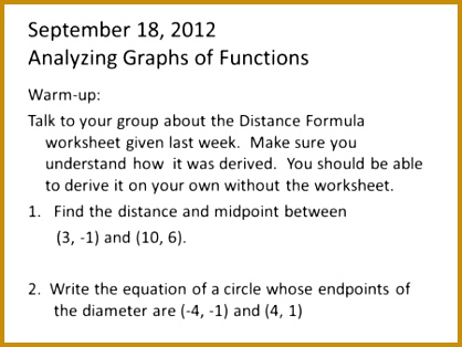 September 18 2012 Analyzing Graphs of Functions Warm up Talk to your group 314418