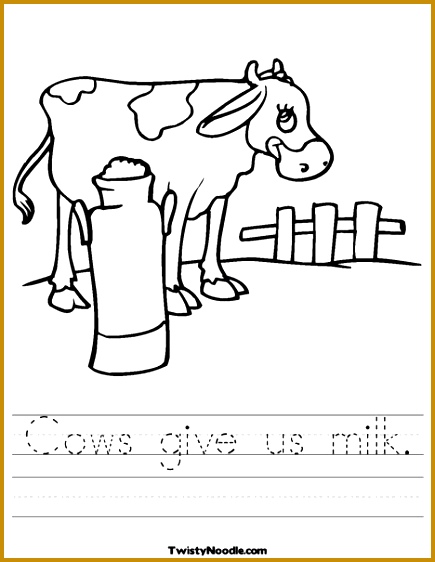 Black and White Cow Worksheet 562435