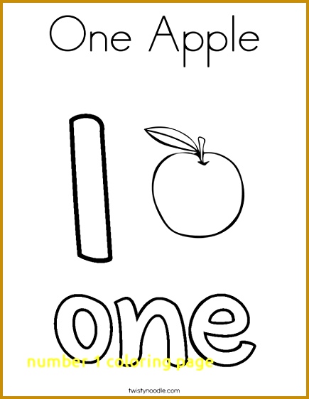 Number 1 Coloring Page With E Apple Coloring Page Twisty Noodle 562435