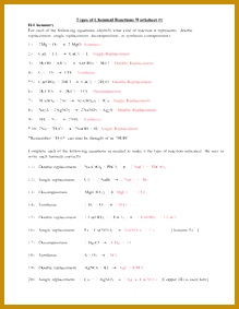 Printables Types Chemical Reactions Worksheet Answers of chemical reactions worksheet answer key davezan types davezan 219283