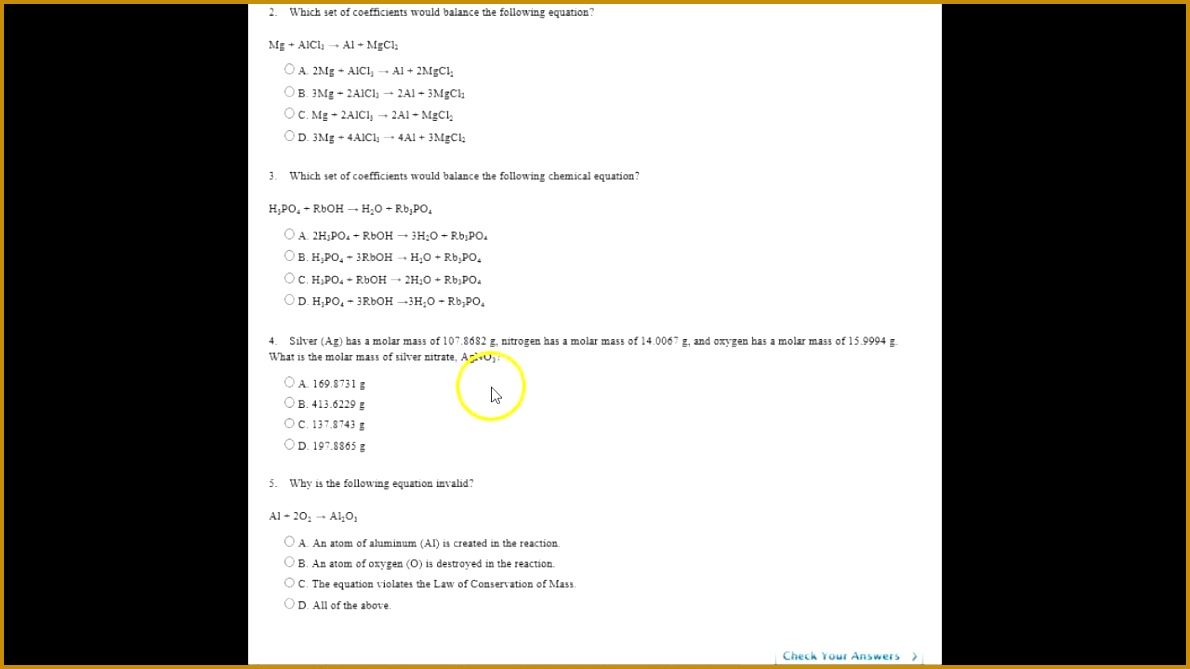 Chemical Reaction Gizmo Assessment 6691190