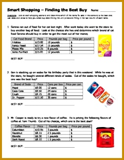 Smart Shopping Finding the Best Buy ratios rates unit rates 325252