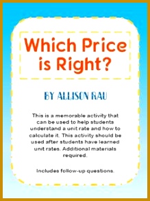 This is a memorable activity for students to practice calculating unit price and unit rate 294219