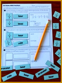 Unit Rates with plex Fractions Cut and Paste Worksheet 292219