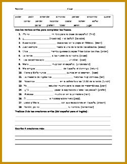 Present Tense Stem changing Verb Practice Worksheet Spanish 325251