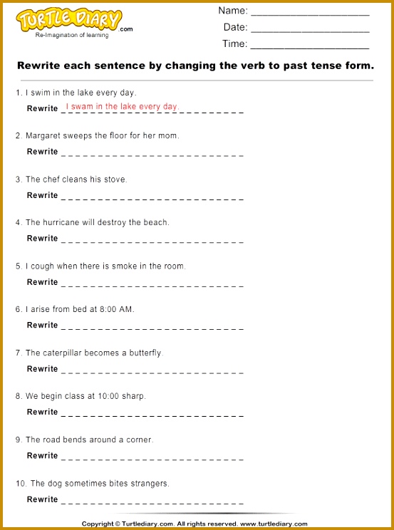Verb tenses change to past tense form 744553