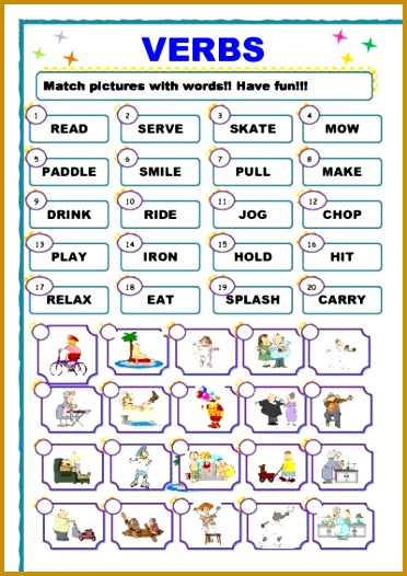 Free Printable Verb Worksheets 526372