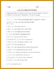 Is Am or Are Helping Verbs Worksheet 283219