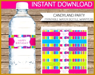 Luau Party Water Bottle Labels or Wrappers INSTANT DOWNLOAD dNwqt Candyland Party Water Bottle Labels or Wrappers INSTANT DOWNLOAD & EDITABLE template type your 251316