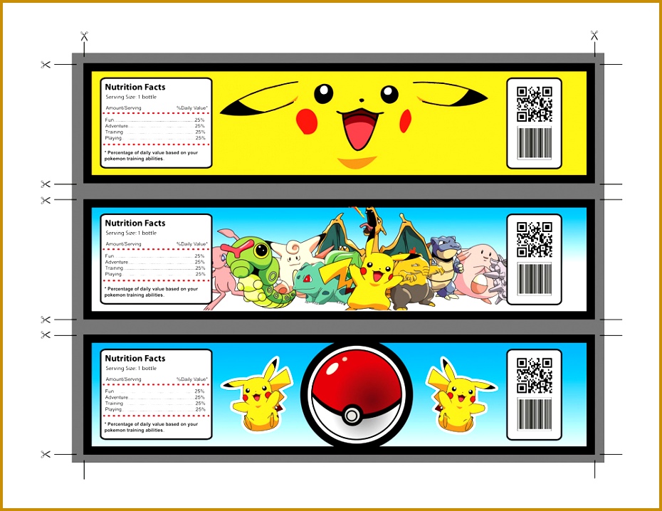 birthday party theme Archives Page 2 of 3 lntdl Custom made Pokemon theme water bottle label template design 718930