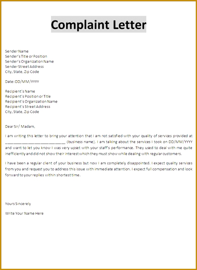 Free printable sample customer plaint response letter serves as a letter template for clients to make 884645