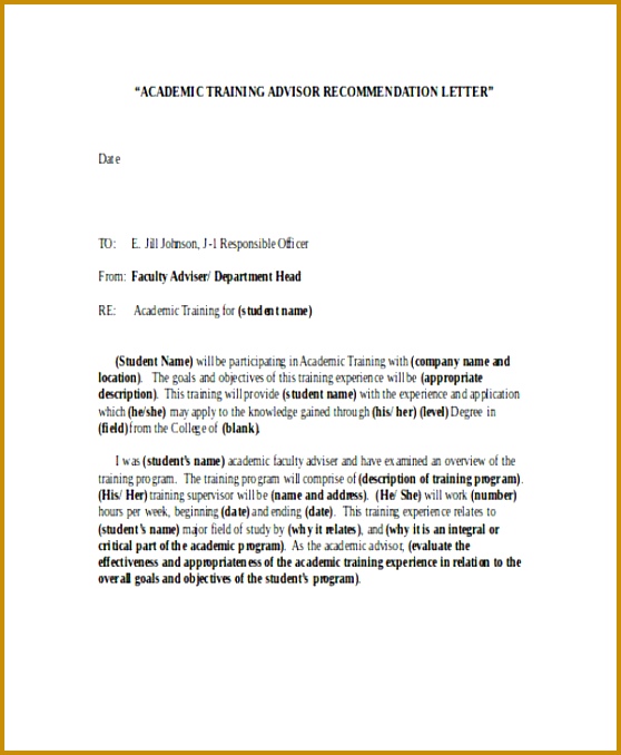 79 Examples of Re mendation Letters annsw Academic Advisor Re mendation Letter 678558