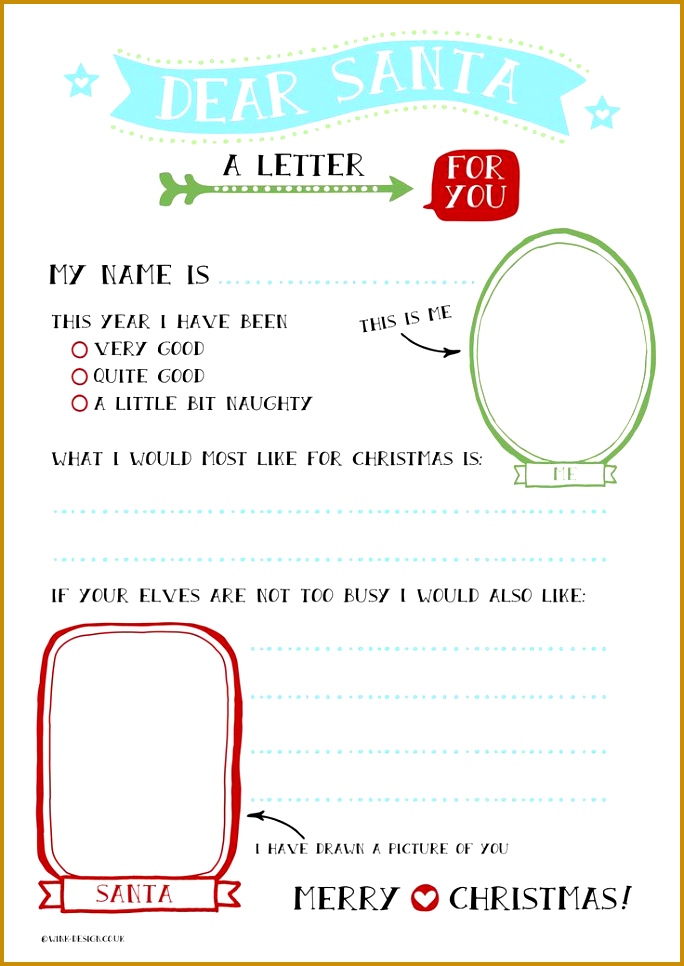 free printable Letter to Santa with space for your child to draw Santa and write their all important list Christmas Pinterest 966684