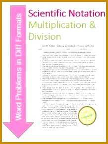 Scientific Notation Multiplying and Dividing Practice & 218290