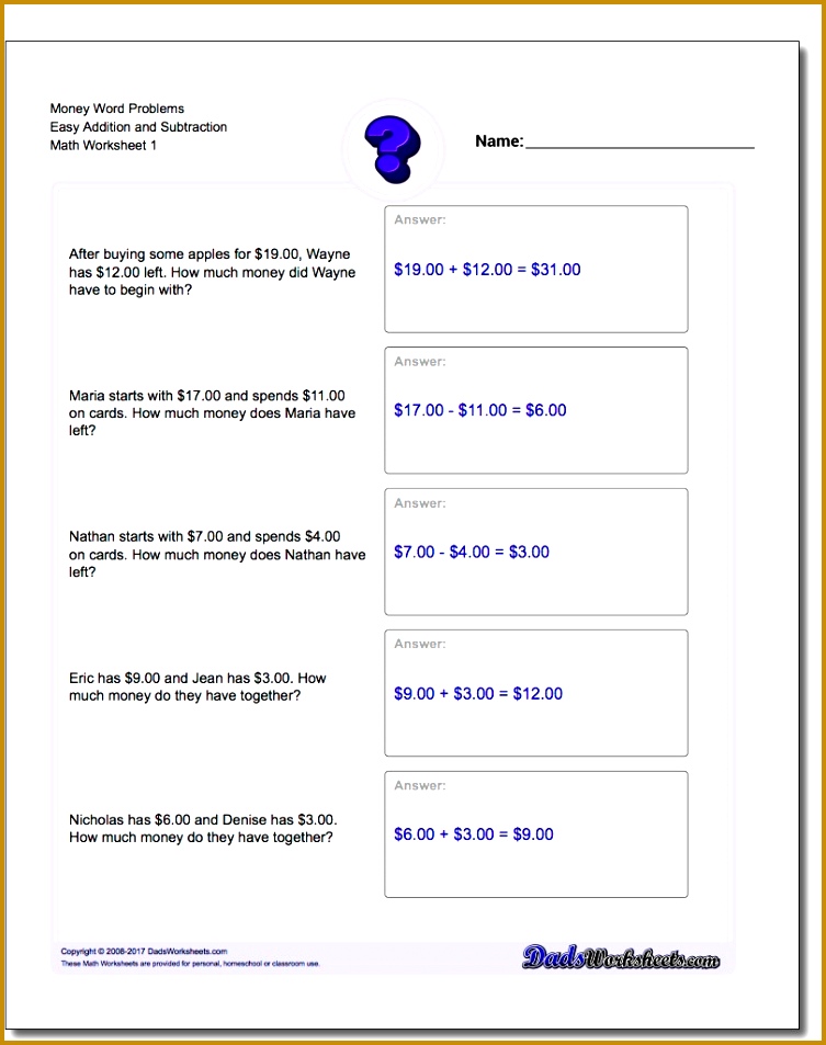 Money Word Problems 953753