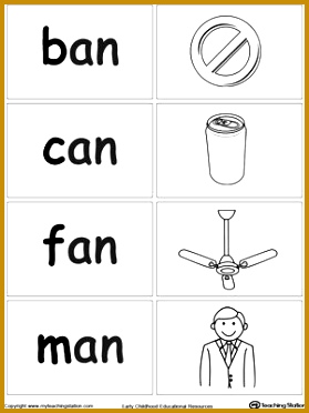 FREE Word Sort Game AN Words Worksheet Topics Phonics 372279