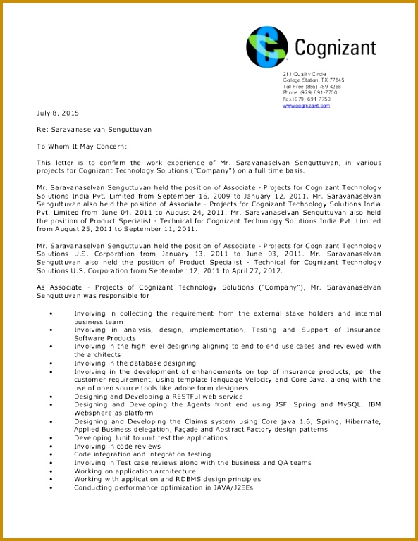 CTS Experience letter 211 Quality Circle College Station TX Toll Free 855 789 768593